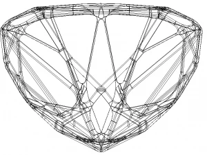 Wireframe Shape Trillion Cut Diamond 3D Print Model