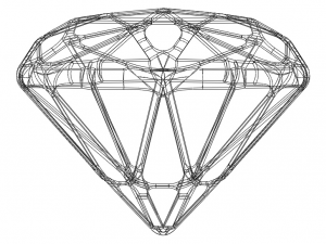 Wireframe Shape Trillion Cut Diamond 3D-printmodel