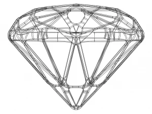 Wireframe Shape Trillion Cut Diamond 3D Print Model