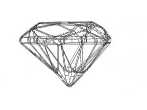 Wireframe Shape Trillion Cut Diamond 3D Print Model