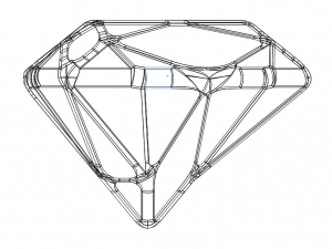 Wireframe Shape Trillion Cut Diamond 3D-printmodel