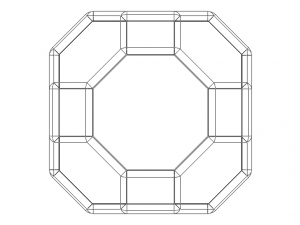 Wireframe Shape Truncated Cuboctahedron Model do druku 3D