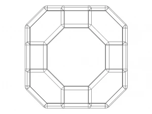 Wireframe Shape Truncated Cuboctahedron 3D Print Model