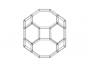Wireframe Shape Truncated Cuboctahedron Model do druku 3D