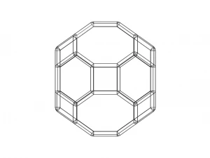 Wireframe Shape Truncated Cuboctahedron 3D Print Model