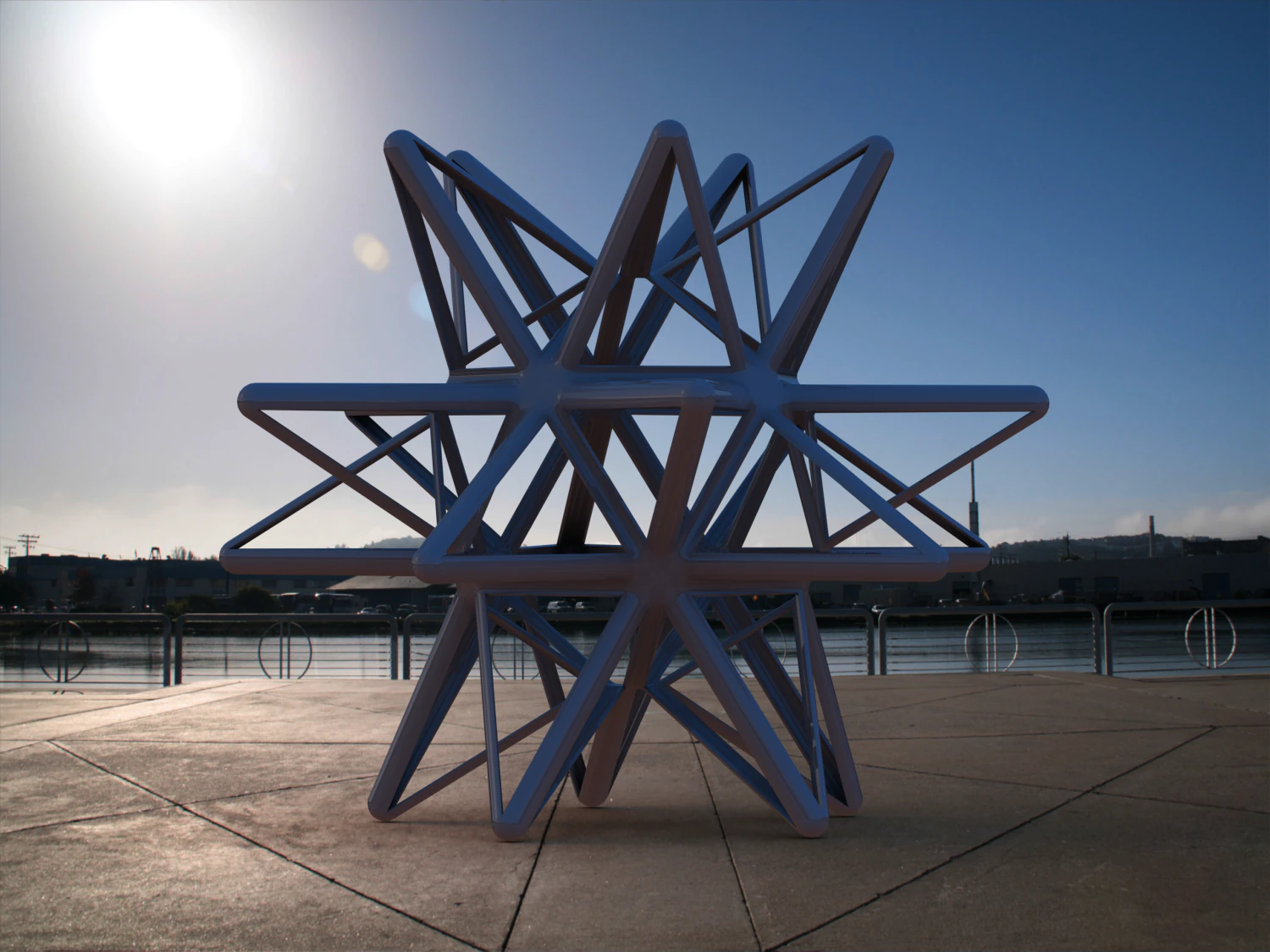 Wireframe Shape Great Stellated Dodecahedron 3D Print Model .c4d .max .obj .3ds .fbx .stl .blend