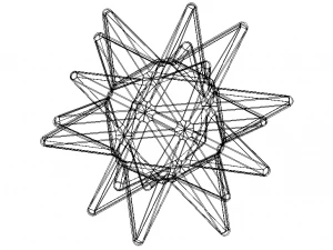 Wireframe Shape Great Stellated Dodecahedron 3D Print Model