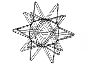 Wireframe Shape Great Stellated Dodecahedron 3D Print Model