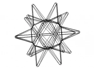 Wireframe Shape Great Stellated Dodecahedron 3D Print Model