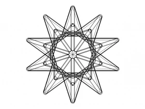 Wireframe Shape Great Stellated Dodecahedron 3D Print Model