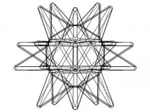 Wireframe Shape Great Stellated Dodecahedron 3D Print Model