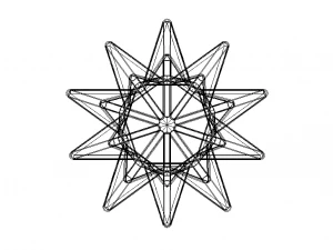 Wireframe Shape Great Stellated Dodecahedron 3D Print Model
