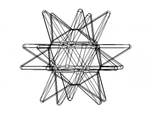 Wireframe Shape Great Stellated Dodecahedron 3D Print Model