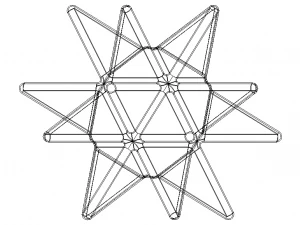 Wireframe Shape Great Stellated Dodecahedron 3D Print Model