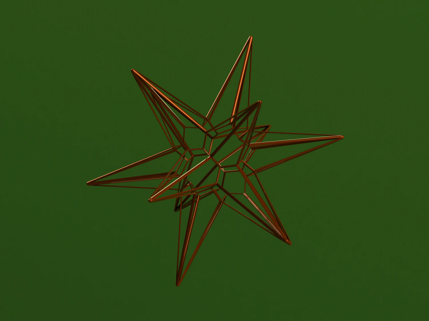 Wireframe Shape Great Triambic Icosahedron 3D Print Model .c4d .max .obj .3ds .fbx .stl .blend 