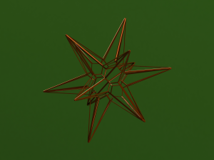 Wireframe Shape Great Triambic Icosahedron 3Dプリントモデル