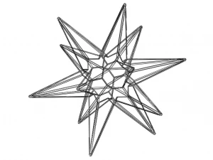 Wireframe Shape Great Triambic Icosahedron 3D Print Model