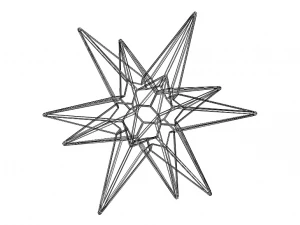 Wireframe Shape Great Triambic Icosahedron 3D Print Model