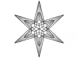 Wireframe Shape Great Triambic Icosahedron 3D Print Model