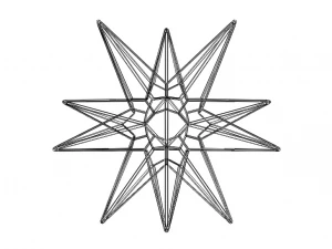 Wireframe Shape Great Triambic Icosahedron 3D Print Model