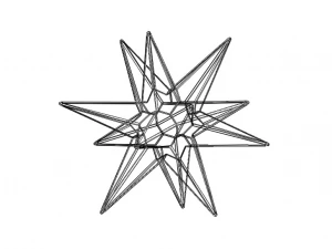 Wireframe Shape Great Triambic Icosahedron 3D Print Model