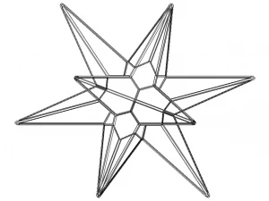 Wireframe Shape Great Triambic Icosahedron 3D Print Model