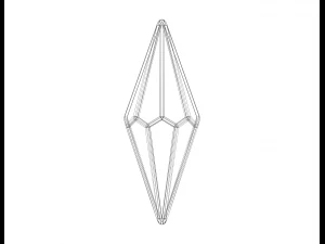 Wireframe Shape Octagonal Trapezohedron 3D Print Model