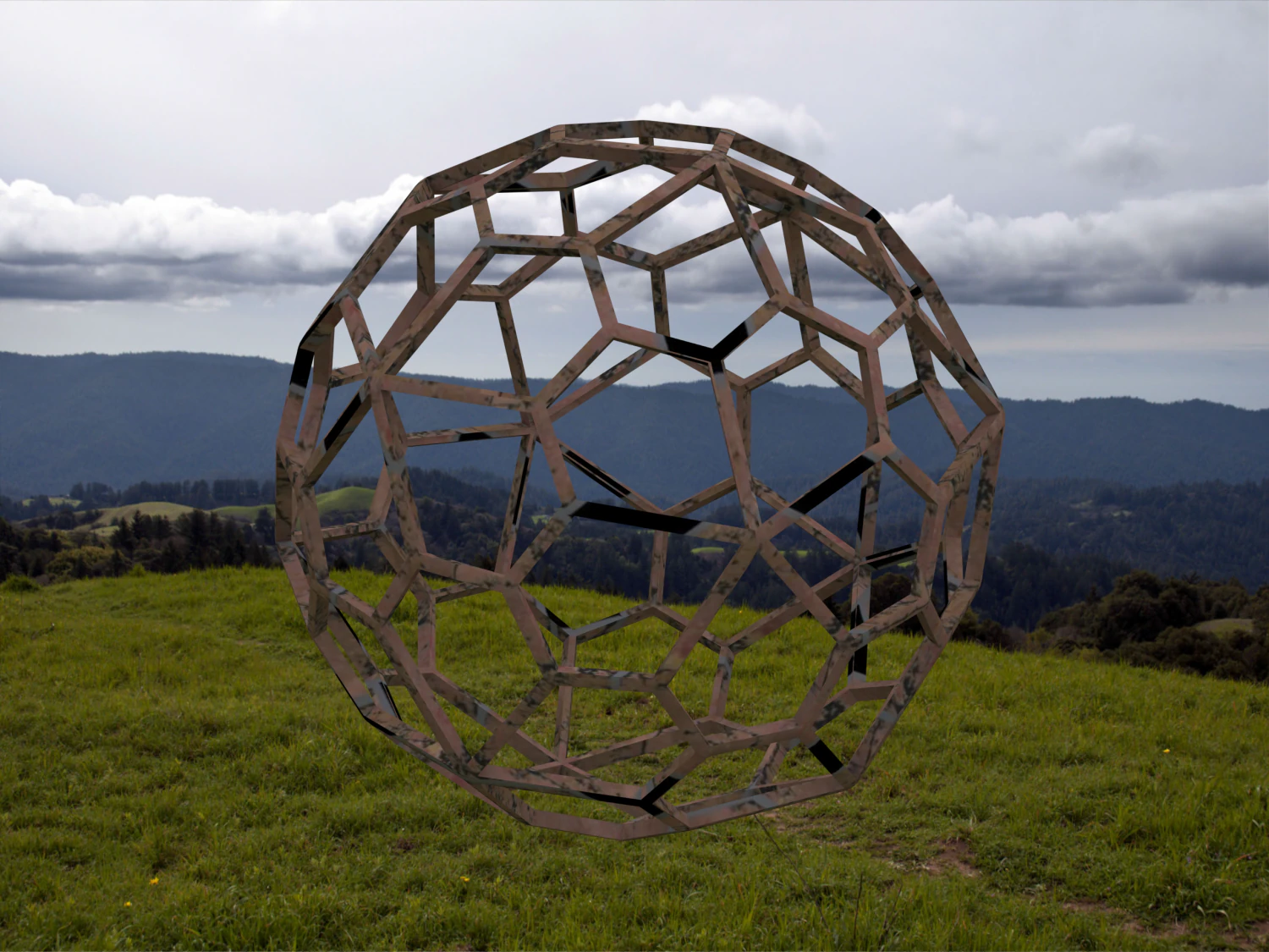 Wireframe Shape Pentagonal Hexecontahedron 3D Print Model .c4d .max .obj .3ds .fbx .stl .blend 