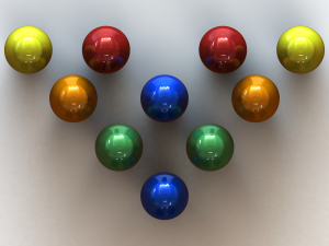Colored Plastic Bowling Pin Set 3D Print Model