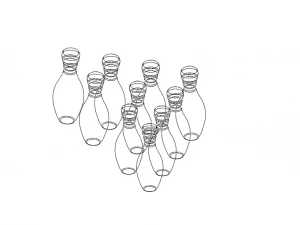 Colored Plastic Bowling Pin Set 3D Print Model