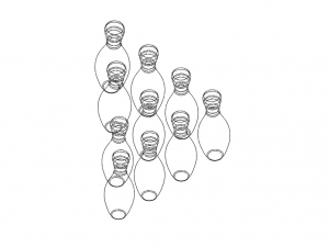 Colored Plastic Bowling Pin Set 3D Print Model