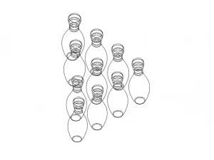 Colored Plastic Bowling Pin Set 3D Print Model