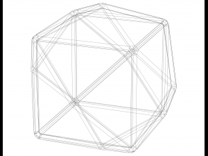 Wireframe Shape Tetrakis Hexahedron 3Dプリントモデル