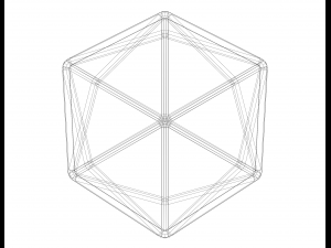 Wireframe Shape Tetrakis Hexahedron 3Dプリントモデル