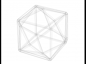 Wireframe Shape Tetrakis Hexahedron 3Dプリントモデル