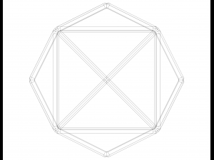 Wireframe Shape Tetrakis Hexahedron 3Dプリントモデル