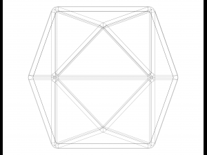 Wireframe Shape Tetrakis Hexahedron 3Dプリントモデル