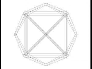 Wireframe Shape Tetrakis Hexahedron 3Dプリントモデル