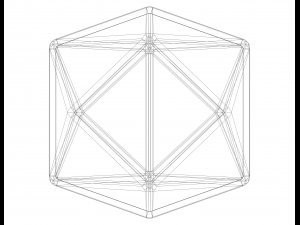 Wireframe Shape Tetrakis Hexahedron 3Dプリントモデル