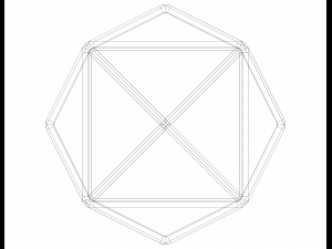 Wireframe Shape Tetrakis Hexahedron 3Dプリントモデル