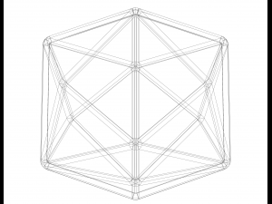Wireframe Shape Tetrakis Hexahedron 3Dプリントモデル