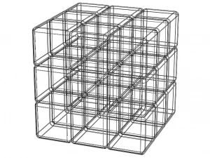 Wireframe Shape Rubik Cube 3D Print Model