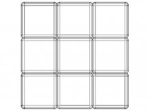 Wireframe Shape Rubik Cube Model Cetak 3D