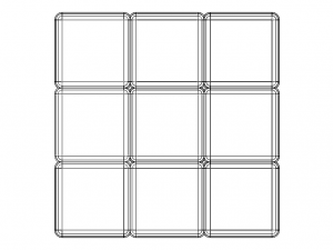 Wireframe Shape Rubik Cube Model Cetak 3D