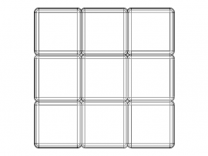 Wireframe Shape Rubik Cube Model Cetak 3D