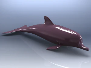 3D Art Surface Pink Dolphin 3D Print Model