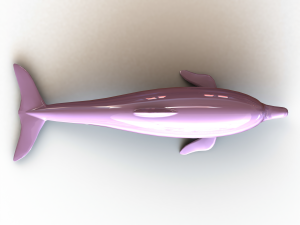 3D Art Surface Pink Dolphin 3D-printmodel