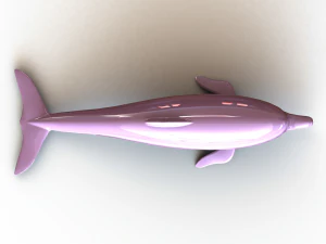 3D Art Surface Pink Dolphin 3D Print Model
