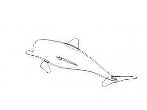 3D Art Surface Pink Dolphin 3D-printmodel