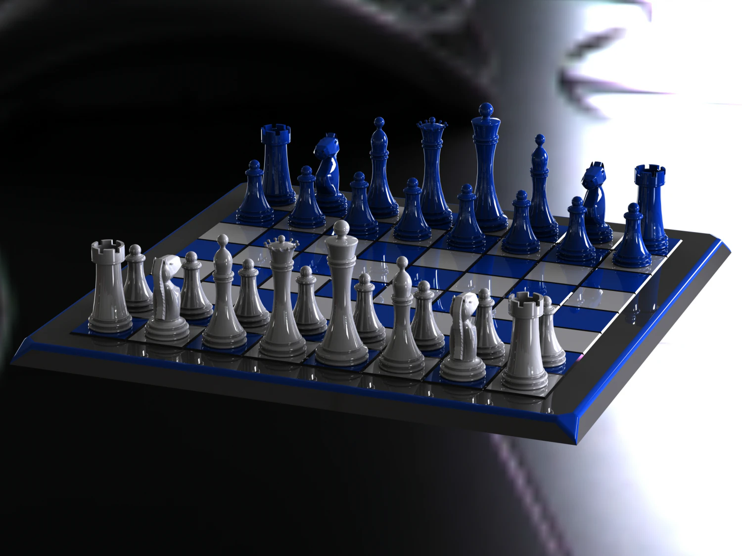 Chess Board Complete Set 3D Print Model .c4d .max .obj .3ds .fbx .stl .blend 